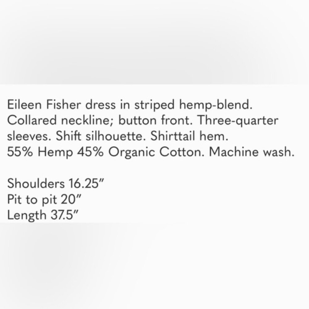 Eileen Fisher Striped Button-Front Dress | Organic cotton + Hemp - Picture 3 of 5